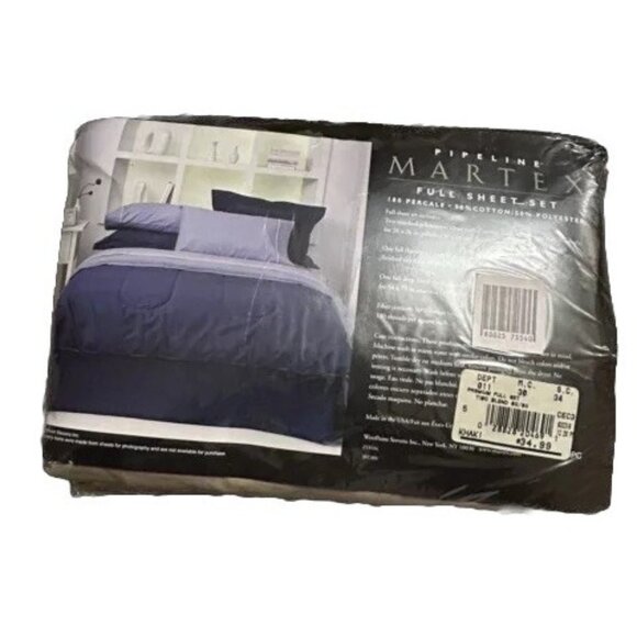 Vintage Martex Pipeline Full Flat Sheet 180 Percale Cotton Blend Khaki Tan - Picture 4 of 5